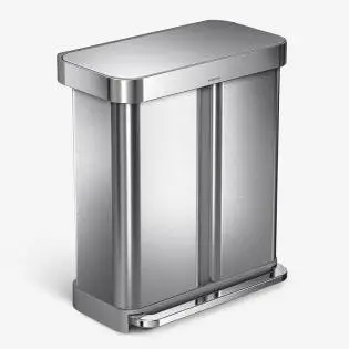 Simplehuman 58 Liter Hands-Free Dual Compartment Step Trash Can