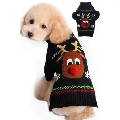 BOBIBI Dog Reindeer Christmas Sweater