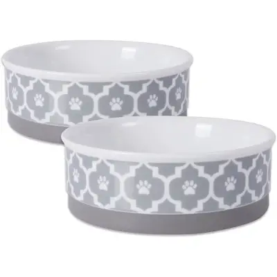 Bone Dry Lattice Collection Pet Bowl & Canister