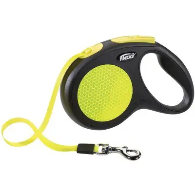 Flexi Neon Nylon Tape Reflective Retractable Dog Leash