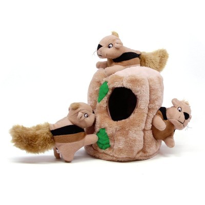 Outward Hound Hide-A-Squirrel Squeaky Puzzle Plush Dog Toy