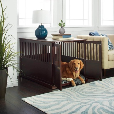 Pet Crate Espresso Solid Wood