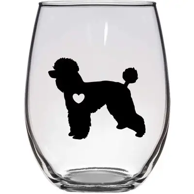 Poodle Wine Glass