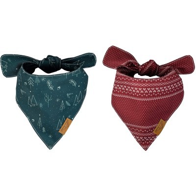 Remy+Roo Dog Bandanas - 2 Pack | Evergreen Set