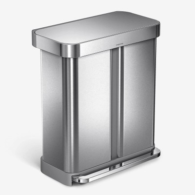 Simplehuman 58 Liter Hands-Free Dual Compartment Step Trash Can