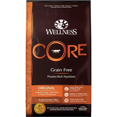Wellness CORE Grain-Free Original Deboned Turkey, Turkey Meal & Chicken Meal Recipe Dry Dog Food