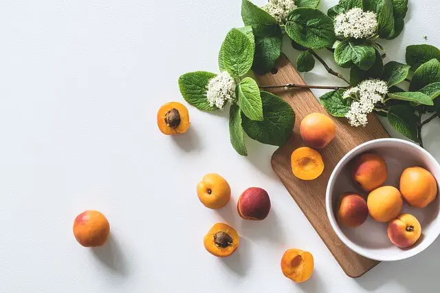 apricots on table