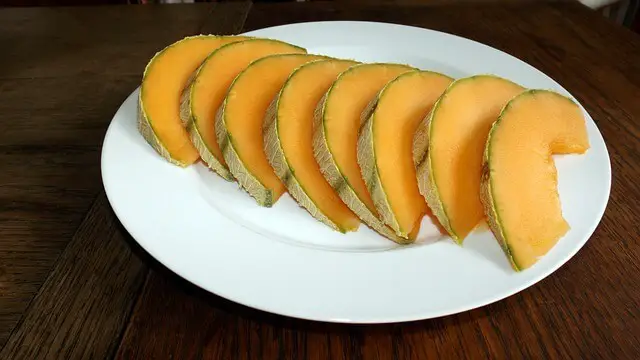 cantaloupe on plate