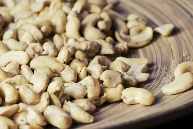 cashew nuts on plate