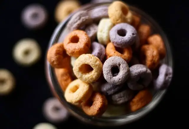 cheerios in glass