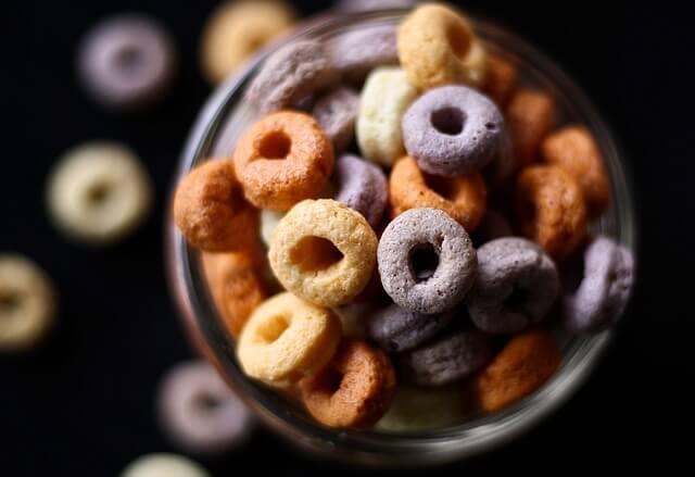 cheerios in glass