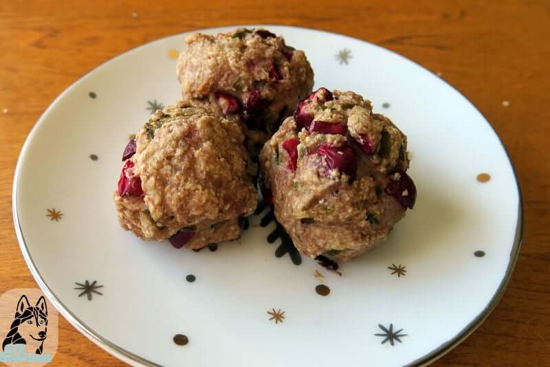 dog meatballs on plate