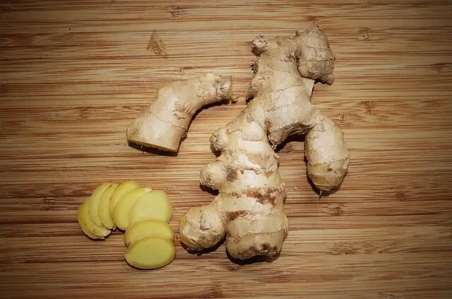 ginger root on table