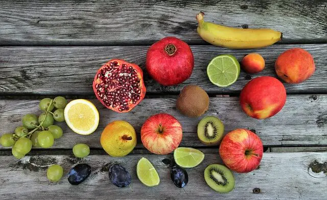 healthy fruits on table