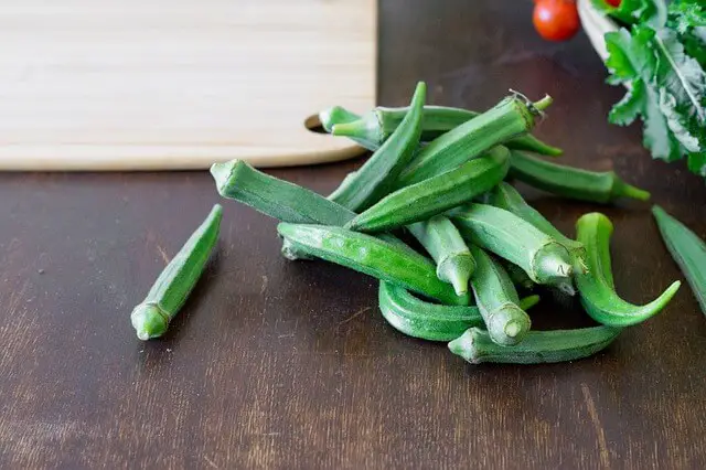 okra on a table