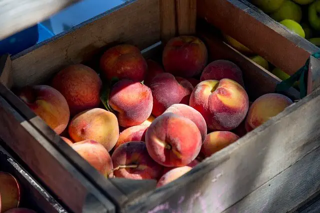 peaches in a box