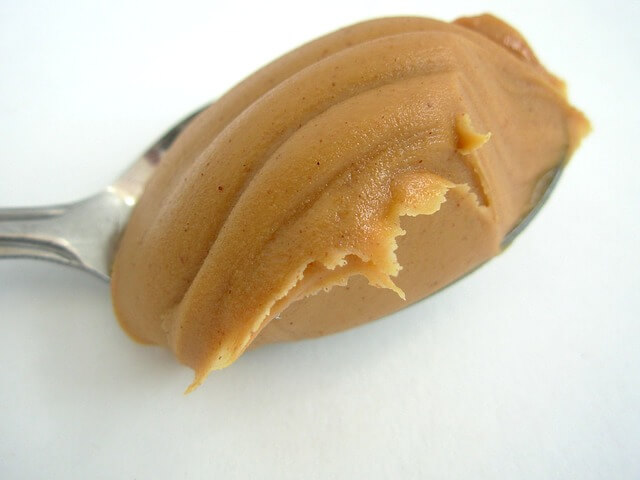 peanut butter on spoon