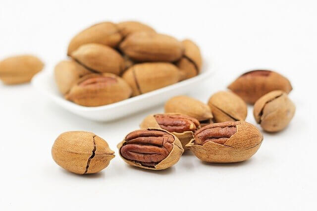 pecans closeup on table