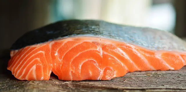 salmon on table