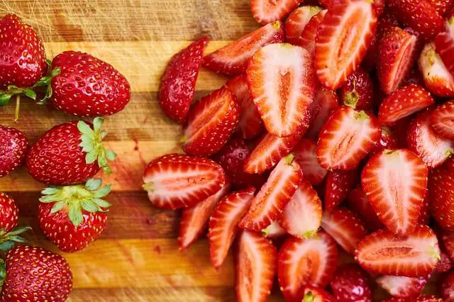 strawberries on table