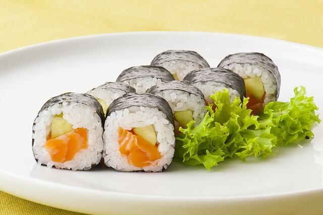 sushi on plate