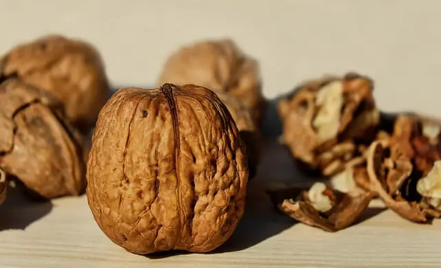 walnuts on table