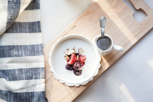 yoghurt on table